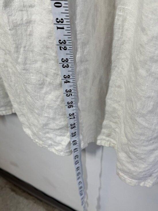 Vintage Harve Benard Linen Dress Cream Embroidered Midi Minimalist Casual - Picture 15 of 16